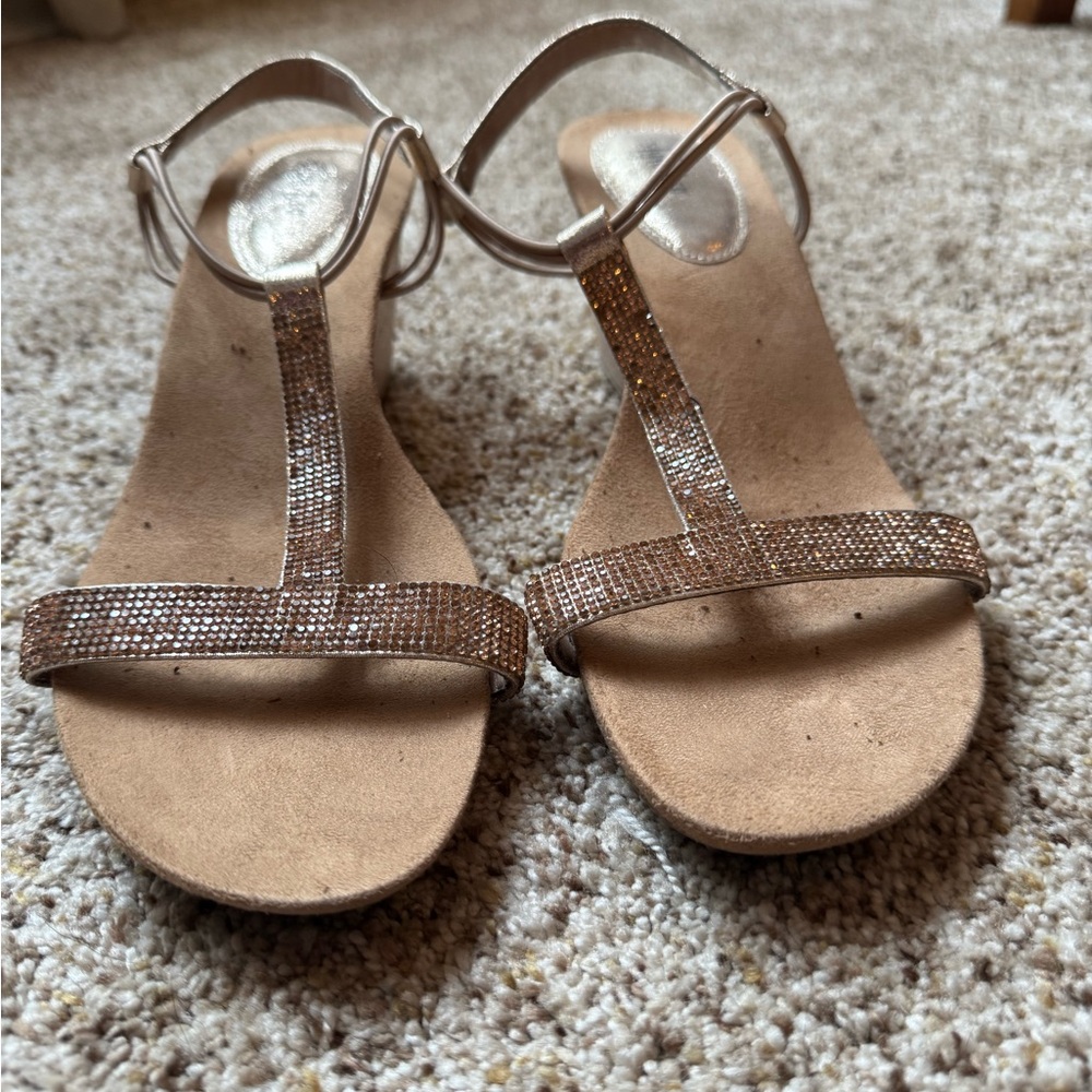 Style & Co. Tan Sandals with Glittering Straps